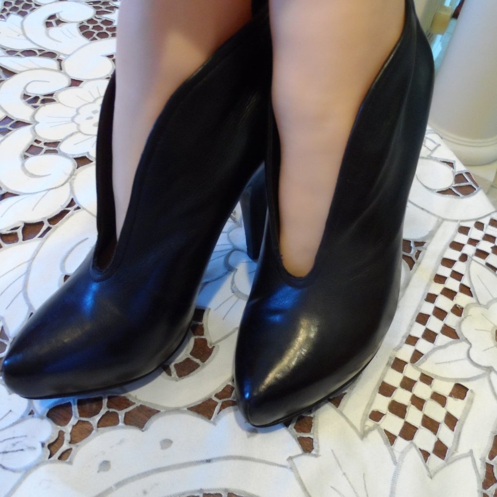 ASH Dune Black Leather Ankle Boots Size 37M - Picture 6 of 14